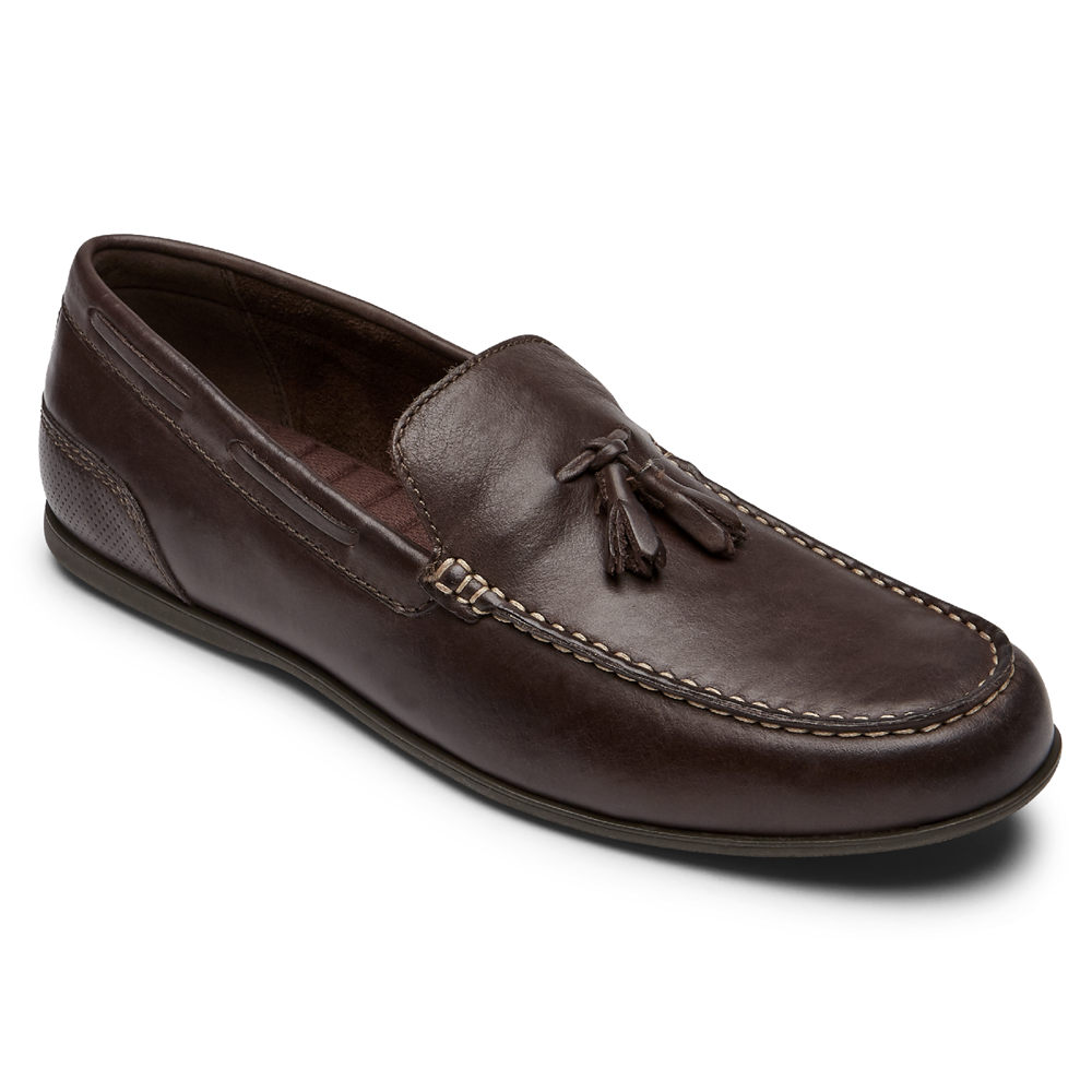 Rockport Mens Loafers Dark Brown - Malcom Tassel - UK 108-UXPAJK